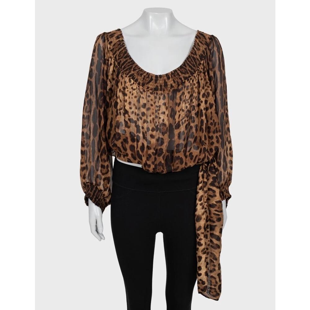 NWOT Dolce & Gabbana Animal Print Silk Blouse - Size 40/S